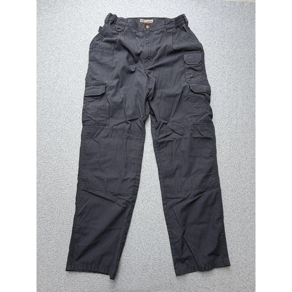 5.11 Tactical Cargo Pants Mens 34x34 Gray Ripstop Elastic Waist Hiking Workwear